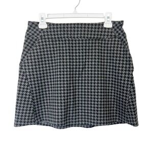 Title Nine Passport Ponte Mini Skirt Women's Size Medium Gray Houndstooth